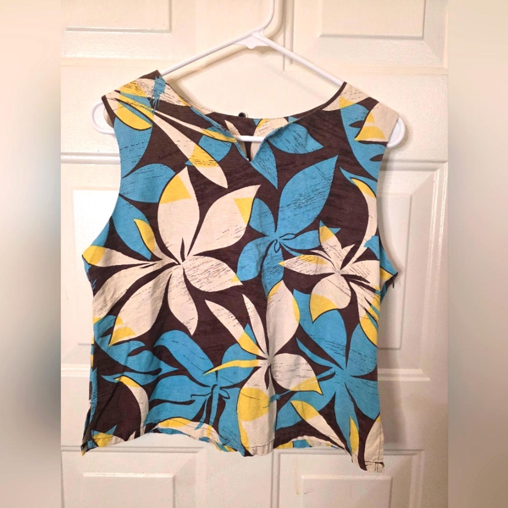 Women's‎ Floral 100% Silk Blouse Size Small